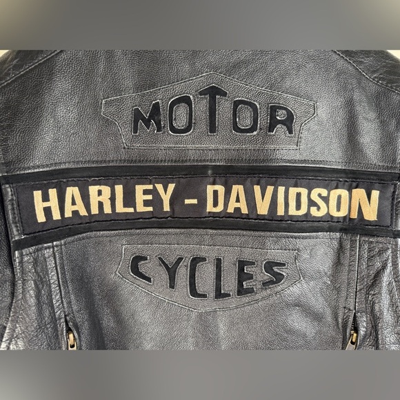 HARLEY DAVIDSON Men’s Passing Link GENUINE LEATHER Motorcycle Jacket Coat NOTES - Picture 3 of 16